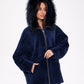 Genuine Shearling Silver Fox Trim Jacket