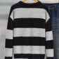 Men's Plus Size Striped Fuzzy Knit Pullover Sweater - Farnelli