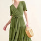 And The Why Soft Short Sleeve Tiered Midi Dress - Farnelli