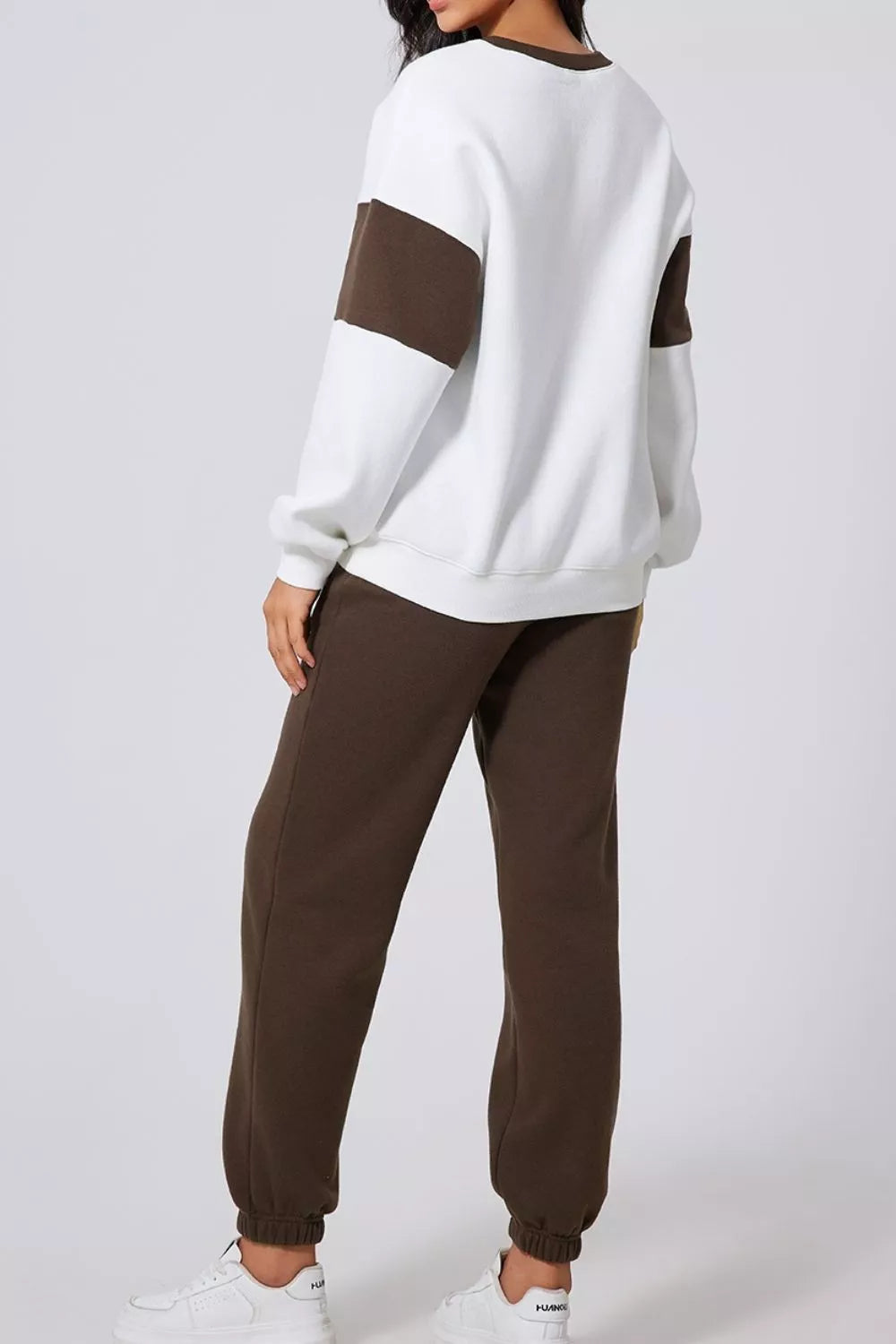 Drop Shoulder Loose Sweatshirt and Joggers Active Set - Farnelli