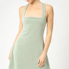 Umgee Crisscross Square Neck Active Dress - Sage