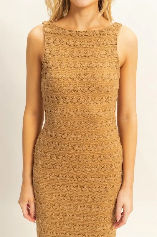 HYFVE Sleeveless Crochet Open Back Maxi Dress - Farnelli