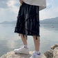 Men's Full Size Distressed Hem Denim Shorts Plus Size - Farnelli