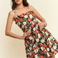 Davi & Dani Floral Scalloped Cutout Back Mini Dress - Farnelli