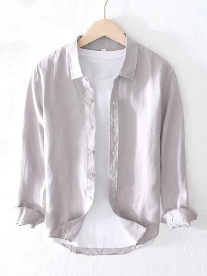 Men's Full Size Button Up Long Sleeve Shirt Plus Size - Farnelli