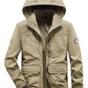 Men's Plus Size Lightweight Hooded Windproof Outdoor Jacket - Khakis