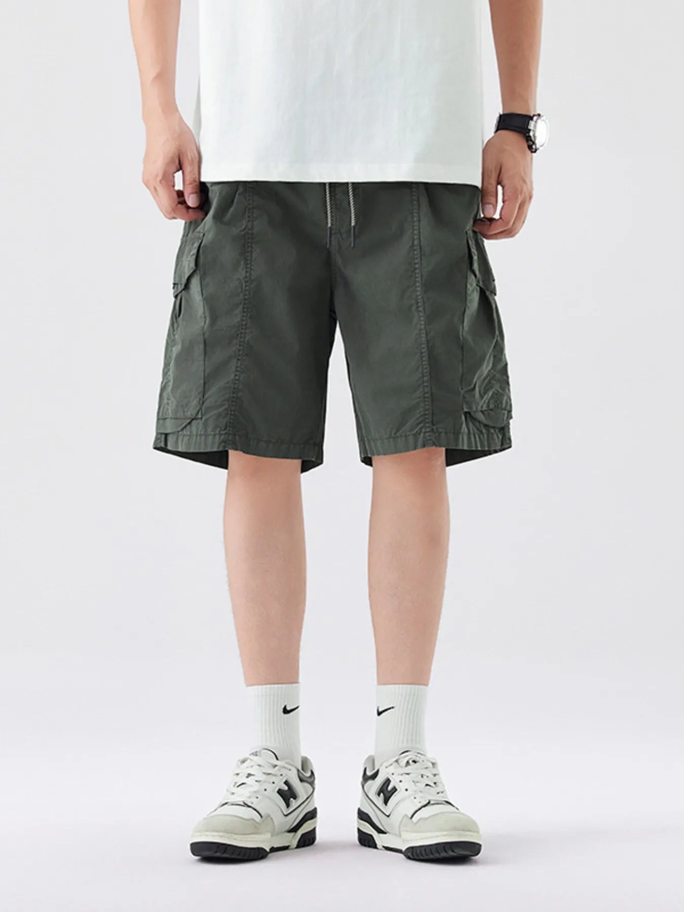 Men's Full Size Drawstring Cargo Shorts Plus Size - Farnelli