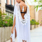 Tassel Cutout Half Sleeve Cover-Up - Farnelli