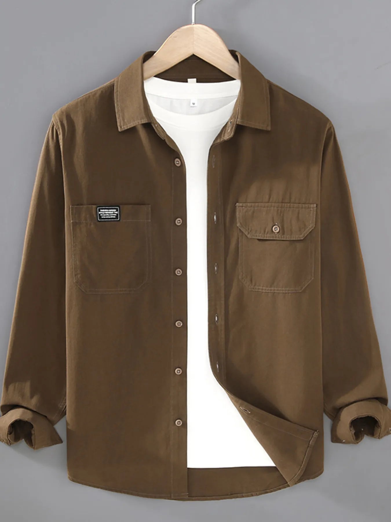 Men's Plus Size Button Up Long Sleeve Shirt - Farnelli
