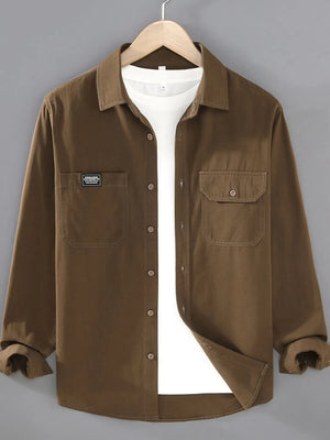 Men's Plus Size Button Up Long Sleeve Shirt - Farnelli