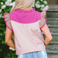 Maci Ruffled Sleeve Frill V Neck Blouse - Farnelli