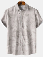 Men's Vintage Print Short Sleeve Casual Shirt - Farnelli