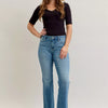 Judy Blue Full Size Mid Rise Slim Bootcut Tummy Control Release Hem Jeans Plus Size - MD