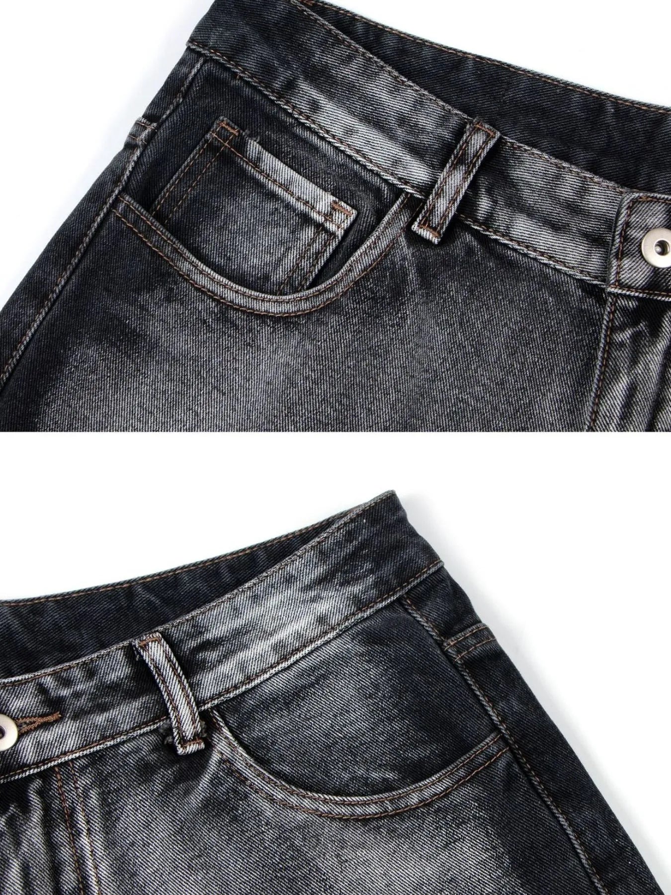 Men's Distressed Wide-Leg Jeans - Farnelli