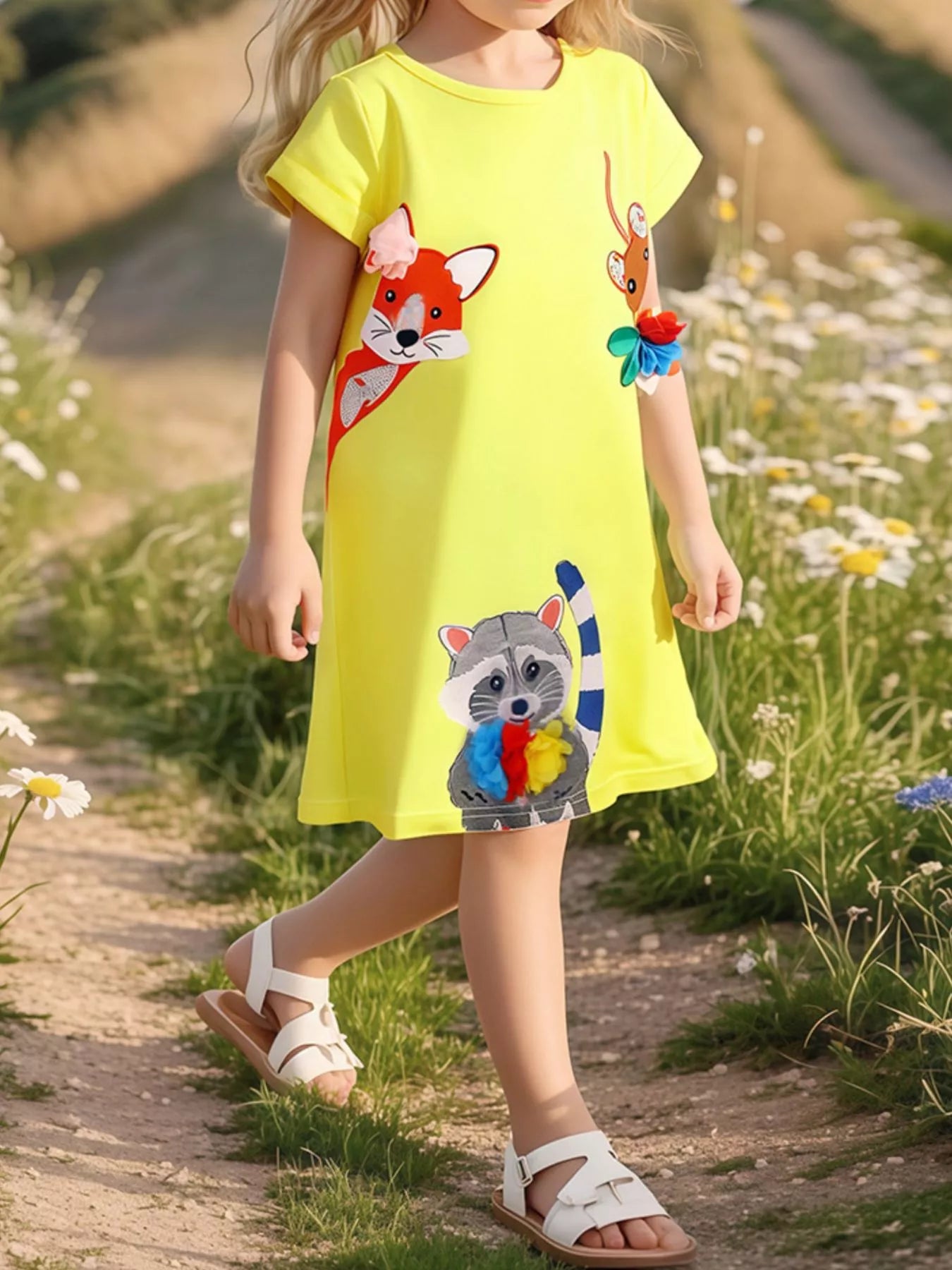 Children's Cartoon Animal Casual Dress - Farnelli