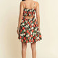 Davi & Dani Floral Scalloped Cutout Back Mini Dress - Farnelli
