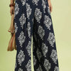 Umgee Abstract Print Wide Leg Pants - NAVY