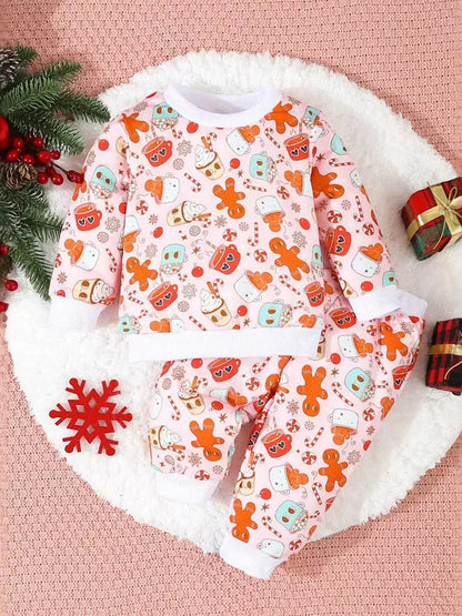 Children's Christmas Santa Print Long Sleeve Set - Farnelli