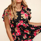 Haptics Floral Ruffle Short Sleeve Babydoll Top - Farnelli