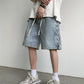 Men's Full Size Drawstring Loose Fit Denim Shorts Plus Size - Farnelli