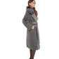 Boston Genuine Silver Fox Cashmere Blend Double-Face Coat in Grey Melange