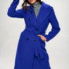 Coalition LA Double-Breasted Longline Coat with Belt - Royal Blue