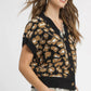 Umgee Leopard Button Down Short Sleeve Cardigan - Farnelli