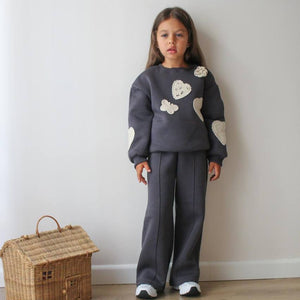 Lace Hearts Girls Casual Set - Farnelli