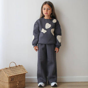 Lace Hearts Girls Casual Set - Farnelli