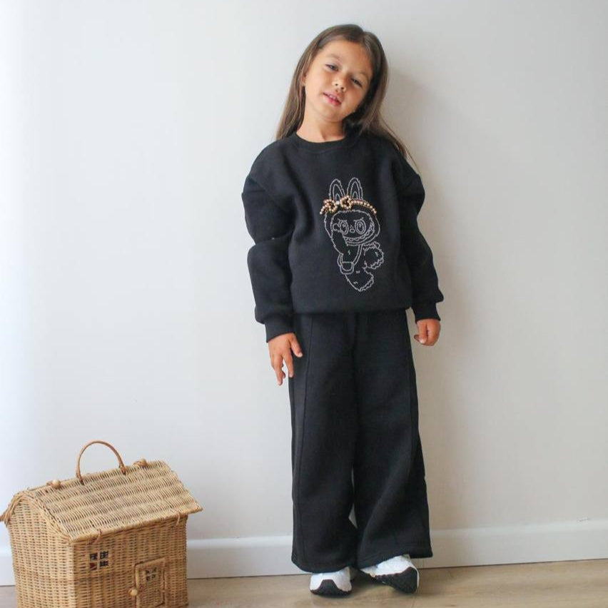 La-Bu-Bu Rhinestone Girls Casual Set-0