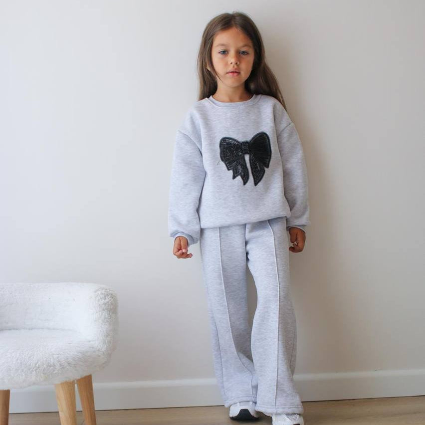 Black Bow Girls Casual Set-1