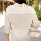 Arianna Waffle  Half Button Top. - Farnelli