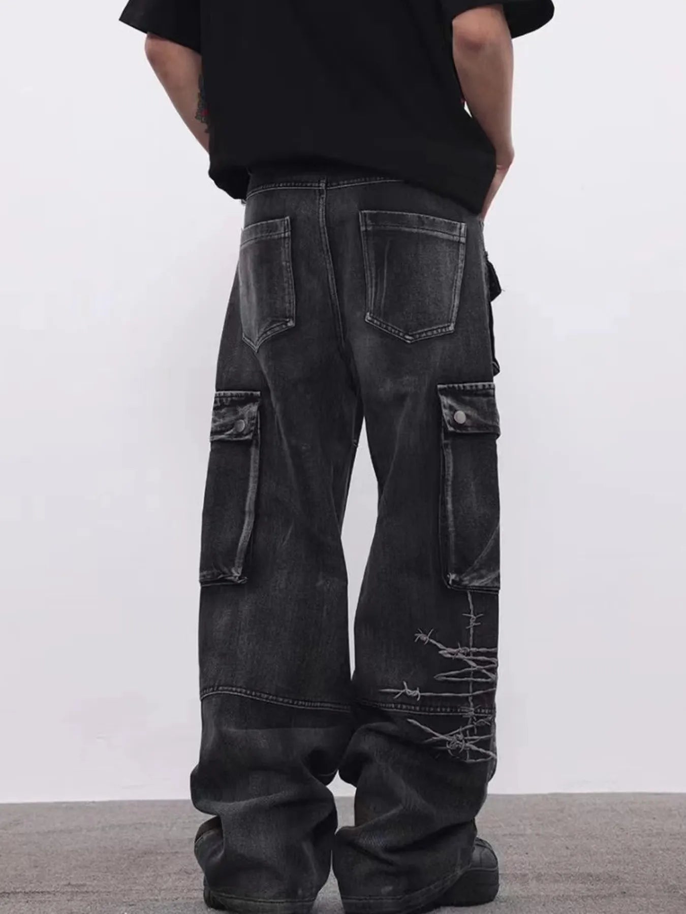Men's Wide Leg Cargo Jeans - Farnelli