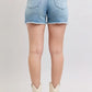 Judy Blue Full Size High Waist Western Embroidery Detail Cut Off Denim Shorts Plus Size - Farnelli
