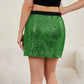 Asymmetrical Slit Sequin Skirt - Farnelli