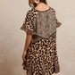 BiBi Leopard Prints Mix and Match Short Sleeves Dress - Farnelli