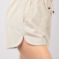 VERY J Drawstring Elastic Waist Linen Shorts - Farnelli