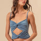 BiBi Rayon Span Jersey Knit Double Twist Front Cami Top - Farnelli