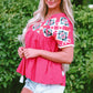 Zayla Embroidered Tassel Tie V Neck Blouse - Farnelli
