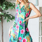 Heimish Full Size Floral Johnny Collar Sleeveless Dress Plus Size - Farnelli