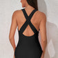 Crisscross Wide Strap One-Piece Swimwear - Farnelli
