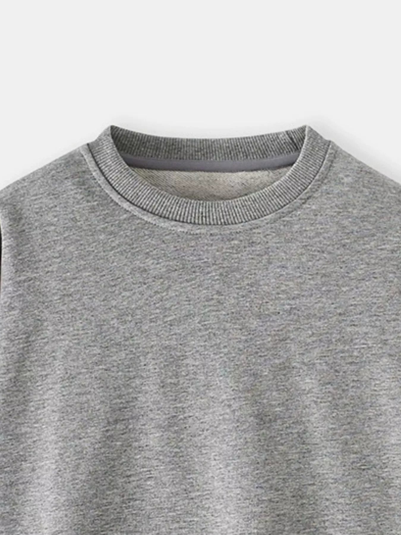 Children's Casual Solid Color Crew Neck Sweatshirt - Farnelli