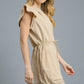 Umgee Luxe knit Ruffle Sleeve Drawstring Mini Dress - Farnelli