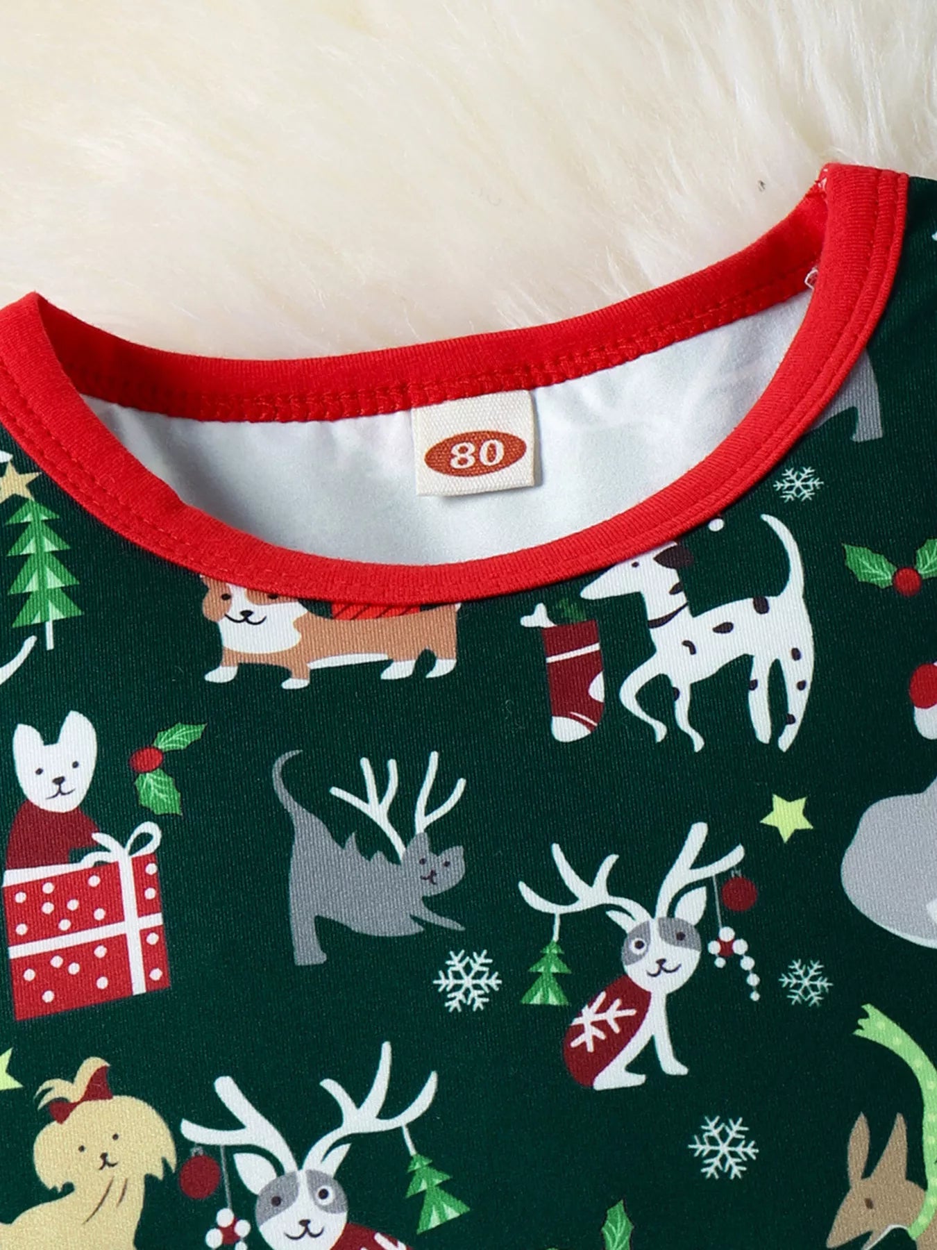 Children's Christmas Print Top and Pants Set - Farnelli