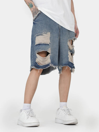 Men's Distressed Denim Shorts - Farnelli