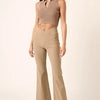 Mittoshop Surplice V Waist Flare Pants - Mocha