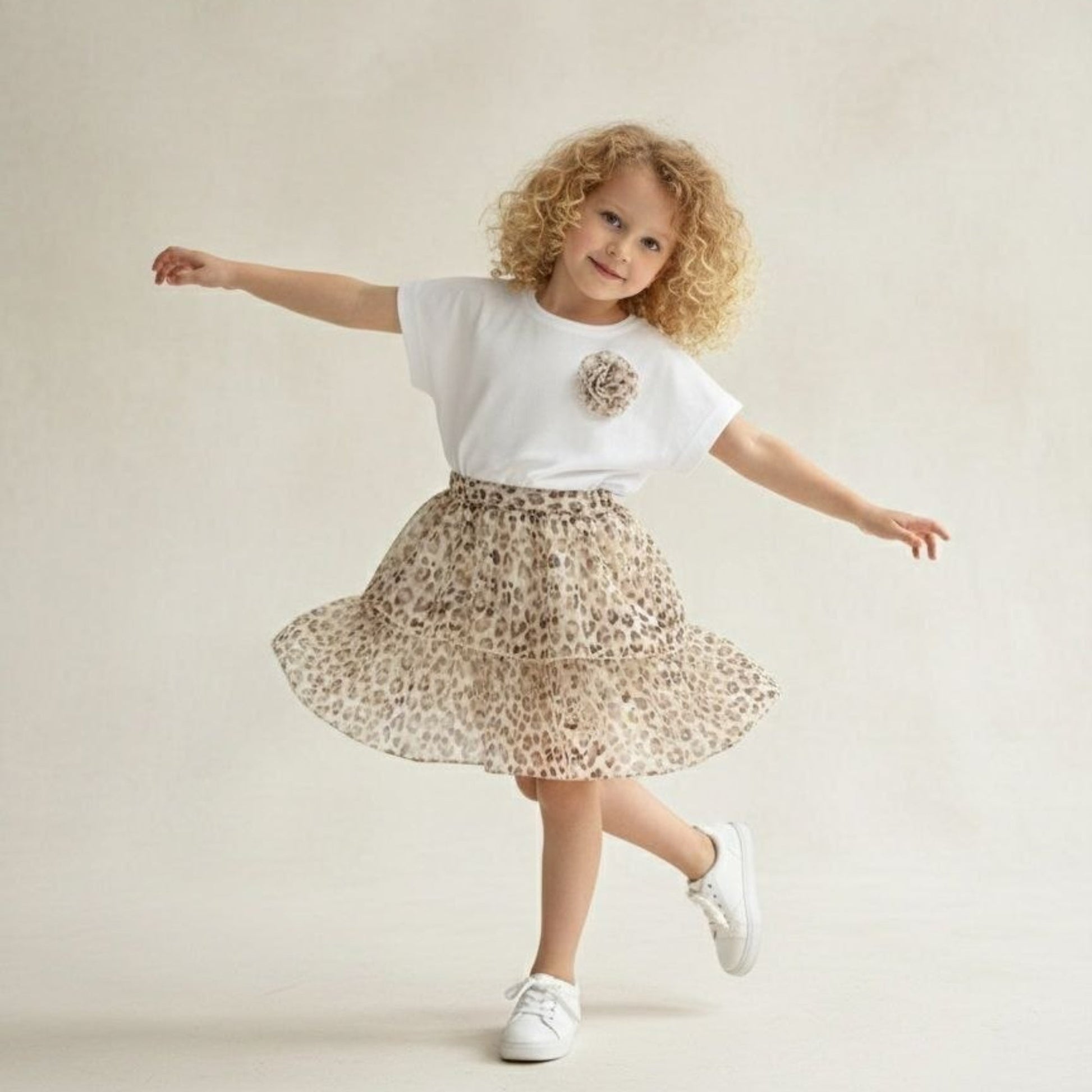 Safari Print Girls Skirt Set-0