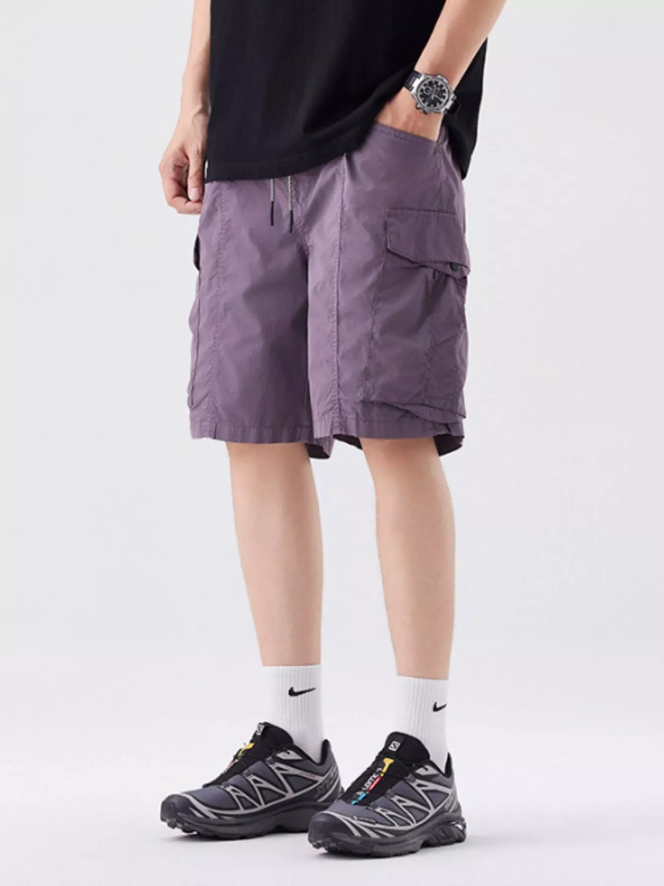 Men's Full Size Drawstring Cargo Shorts Plus Size - Farnelli