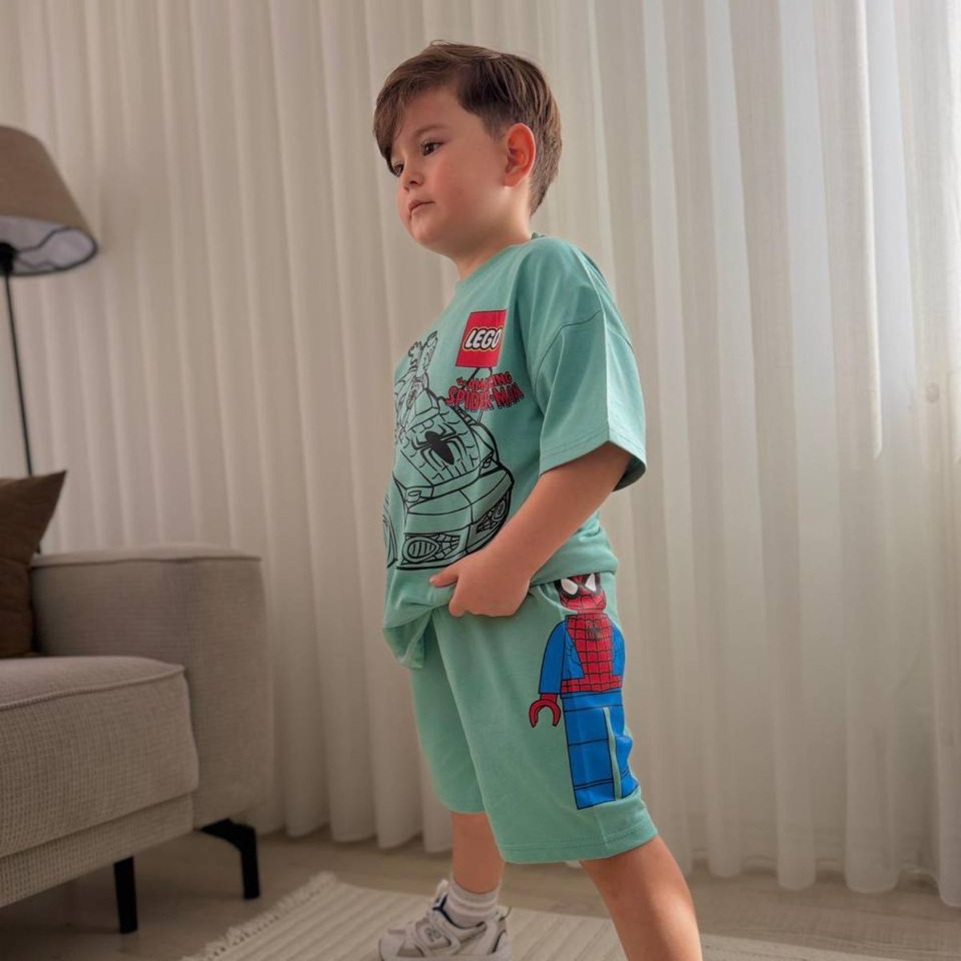 SpiderBrick Boys Short Set-1