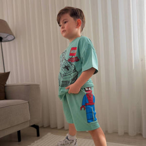 SpiderBrick Boys Short Set-1